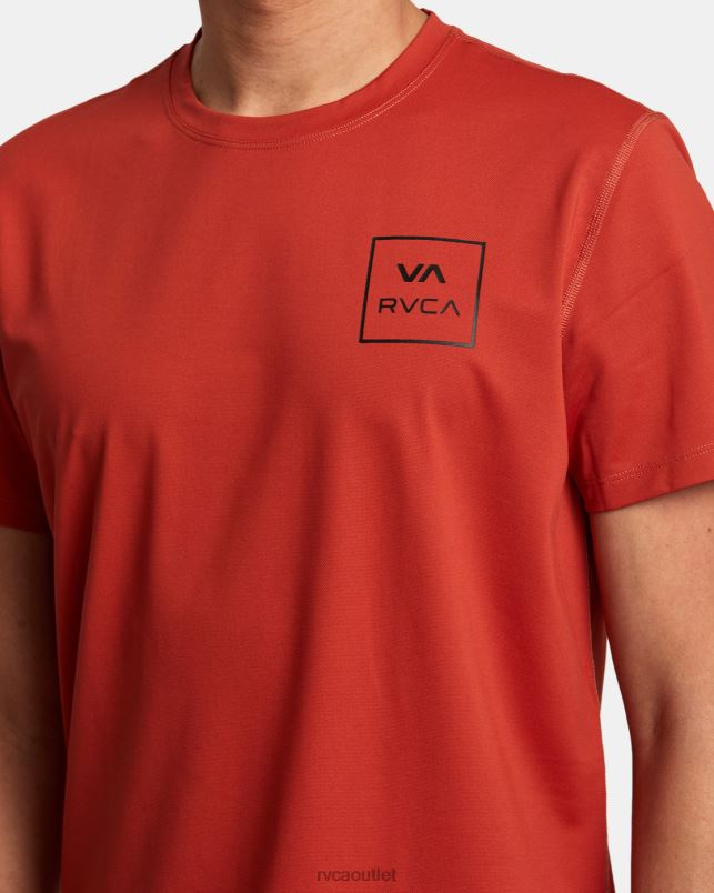 Clothing V84B350 cinnabar RVCA Unisex Short Sleeve Rashguard