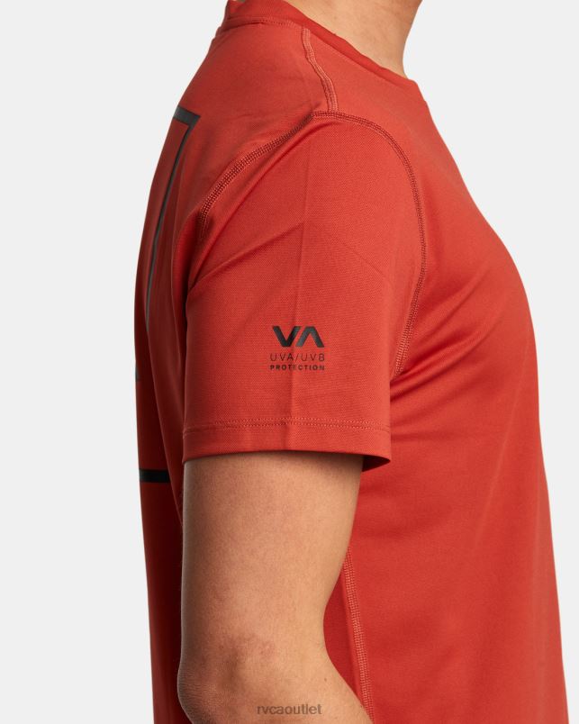 Clothing V84B350 cinnabar RVCA Unisex Short Sleeve Rashguard