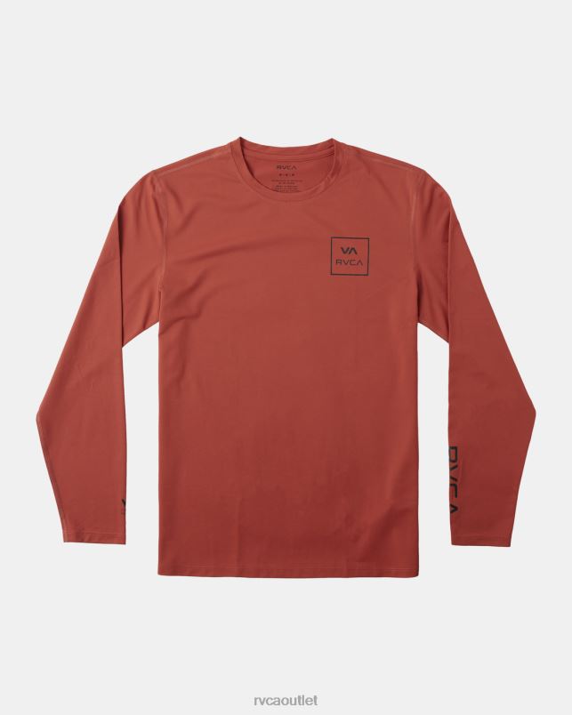 Clothing V84B356 cinnabar RVCA Unisex Long Sleeve Rashguard