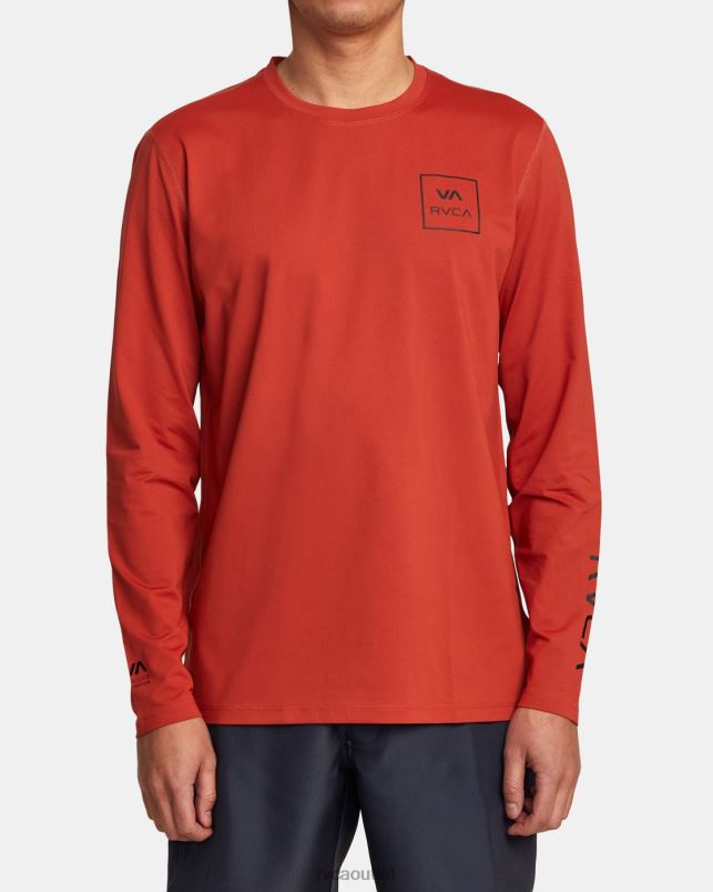 Clothing V84B356 cinnabar RVCA Unisex Long Sleeve Rashguard