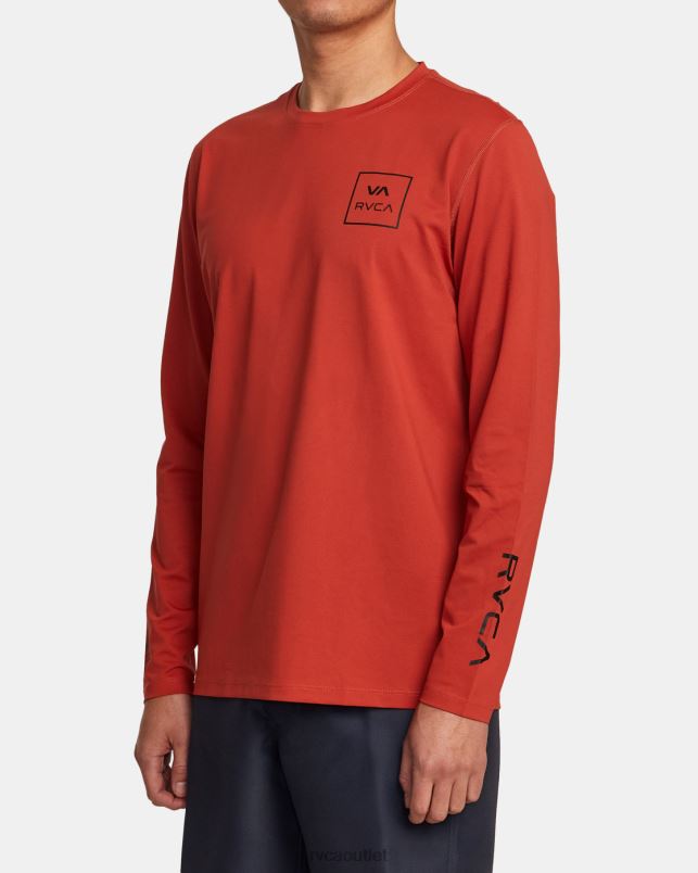 Clothing V84B356 cinnabar RVCA Unisex Long Sleeve Rashguard