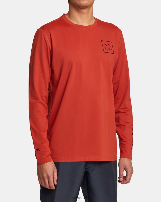 Clothing V84B356 cinnabar RVCA Unisex Long Sleeve Rashguard