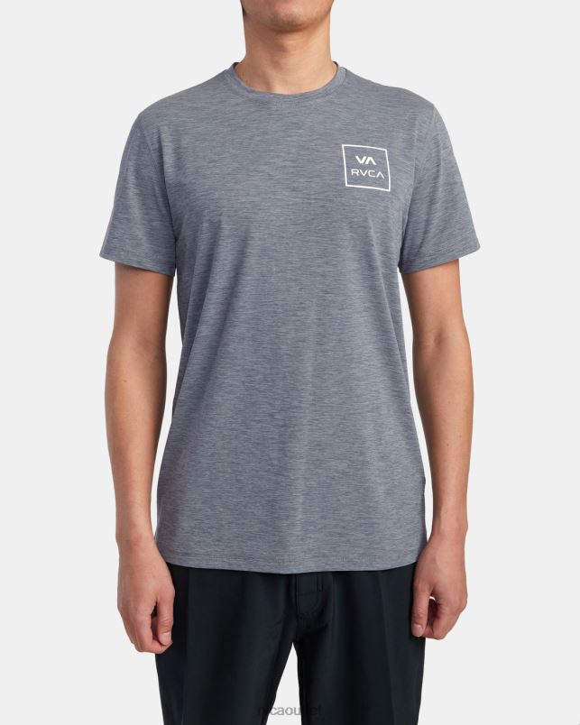 Clothing V84B582 heather grey RVCA Unisex Short Sleeve Rashguard