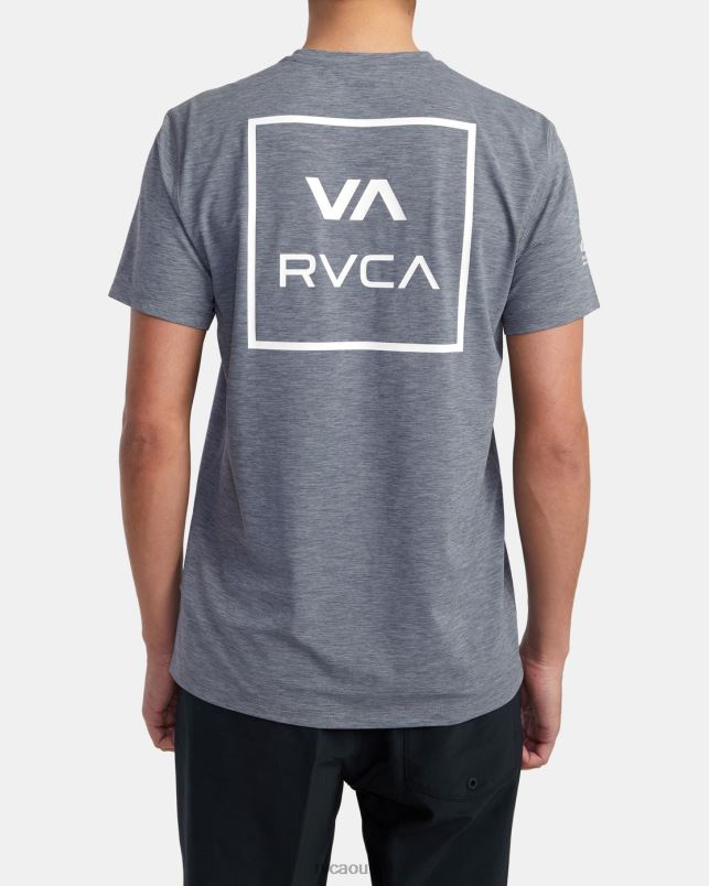 Clothing V84B582 heather grey RVCA Unisex Short Sleeve Rashguard
