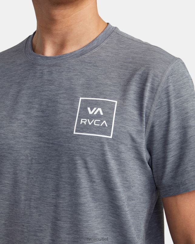 Clothing V84B582 heather grey RVCA Unisex Short Sleeve Rashguard