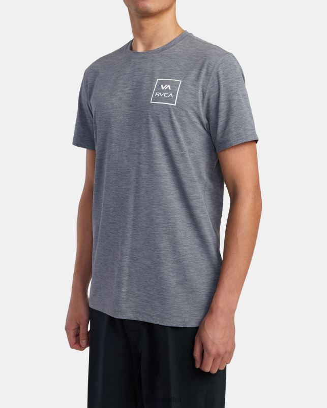 Clothing V84B582 heather grey RVCA Unisex Short Sleeve Rashguard