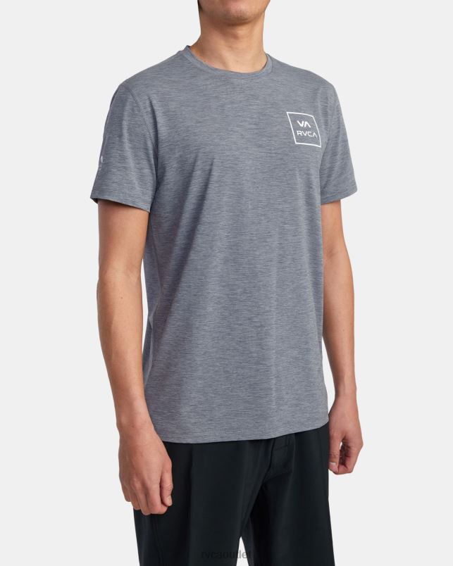 Clothing V84B582 heather grey RVCA Unisex Short Sleeve Rashguard