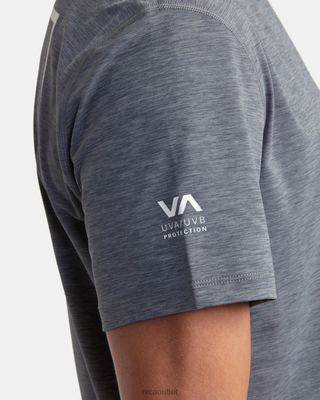 Clothing V84B582 heather grey RVCA Unisex Short Sleeve Rashguard