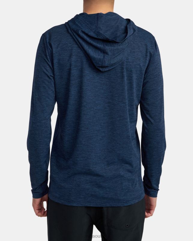 Clothing V84B590 navy heather RVCA Unisex Surf Print Rashguard Hoodie
