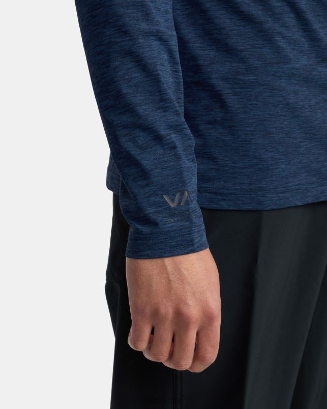 Clothing V84B590 navy heather RVCA Unisex Surf Print Rashguard Hoodie