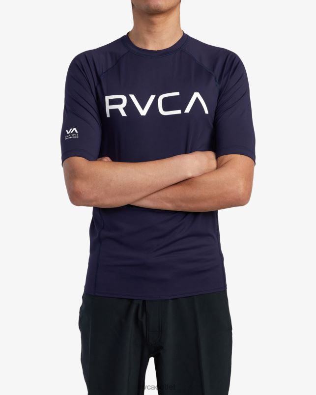 Clothing V84B591 navy RVCA Unisex Short Sleeve Rashguard