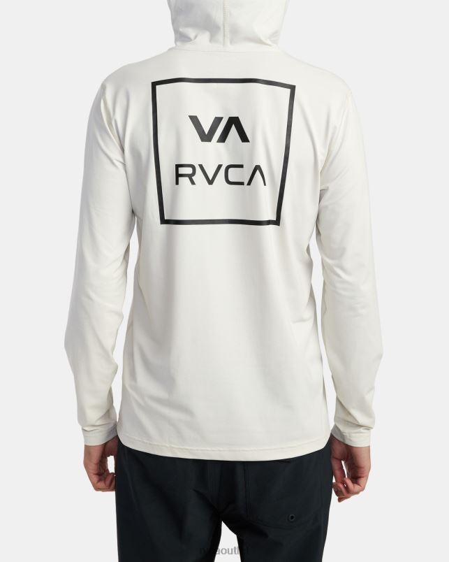Clothing V84B595 silver bleach RVCA Unisex Long Sleeve Rashguard Hoodie