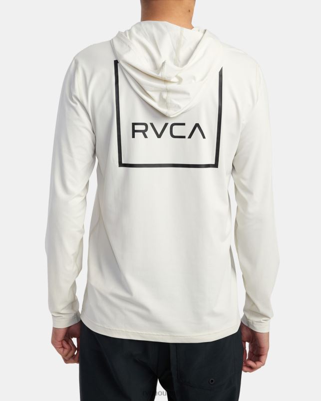 Clothing V84B595 silver bleach RVCA Unisex Long Sleeve Rashguard Hoodie