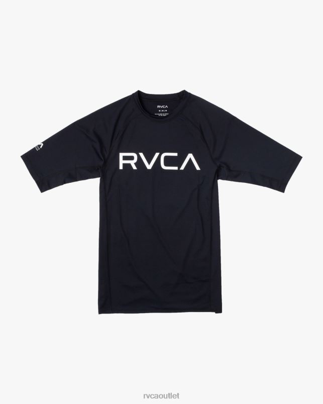 Clothing V84B603 black RVCA Unisex Short Sleeve Rashguard
