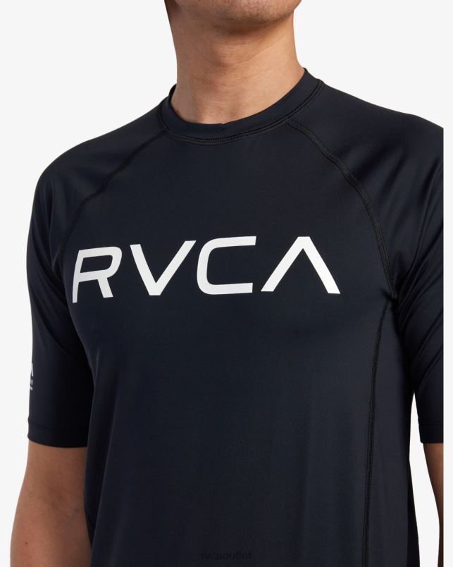 Clothing V84B603 black RVCA Unisex Short Sleeve Rashguard