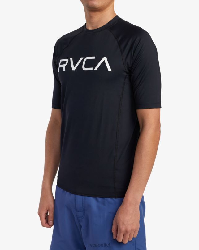 Clothing V84B603 black RVCA Unisex Short Sleeve Rashguard