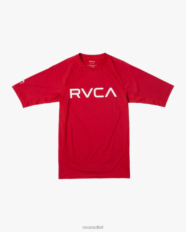 Clothing V84B618 red RVCA Unisex Short Sleeve Rashguard