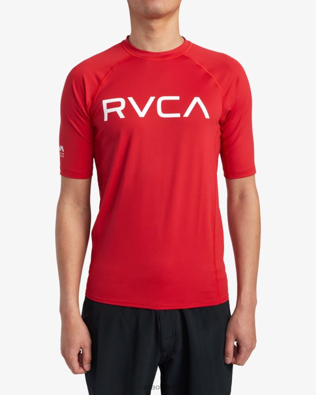 Clothing V84B618 red RVCA Unisex Short Sleeve Rashguard