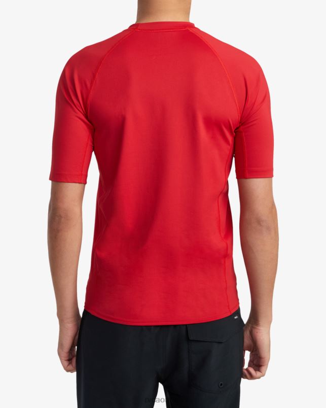 Clothing V84B618 red RVCA Unisex Short Sleeve Rashguard