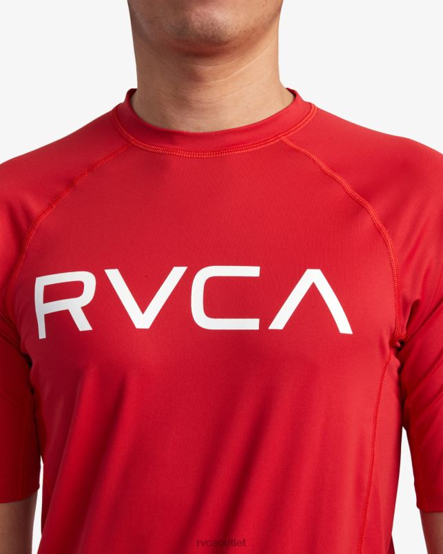 Clothing V84B618 red RVCA Unisex Short Sleeve Rashguard