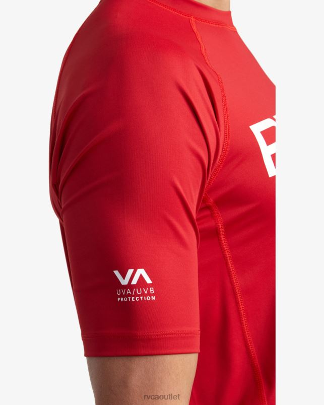 Clothing V84B618 red RVCA Unisex Short Sleeve Rashguard