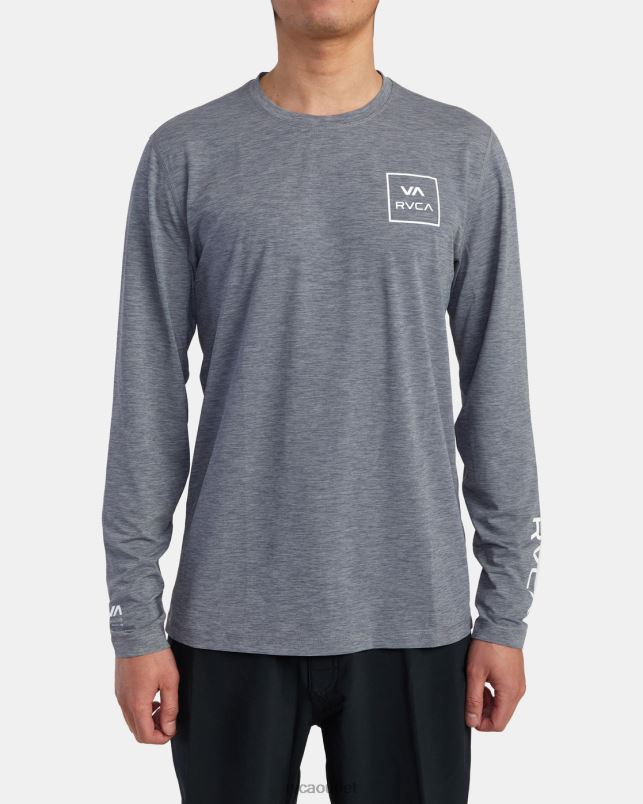 Clothing V84B620 heather grey RVCA Unisex Long Sleeve Rashguard