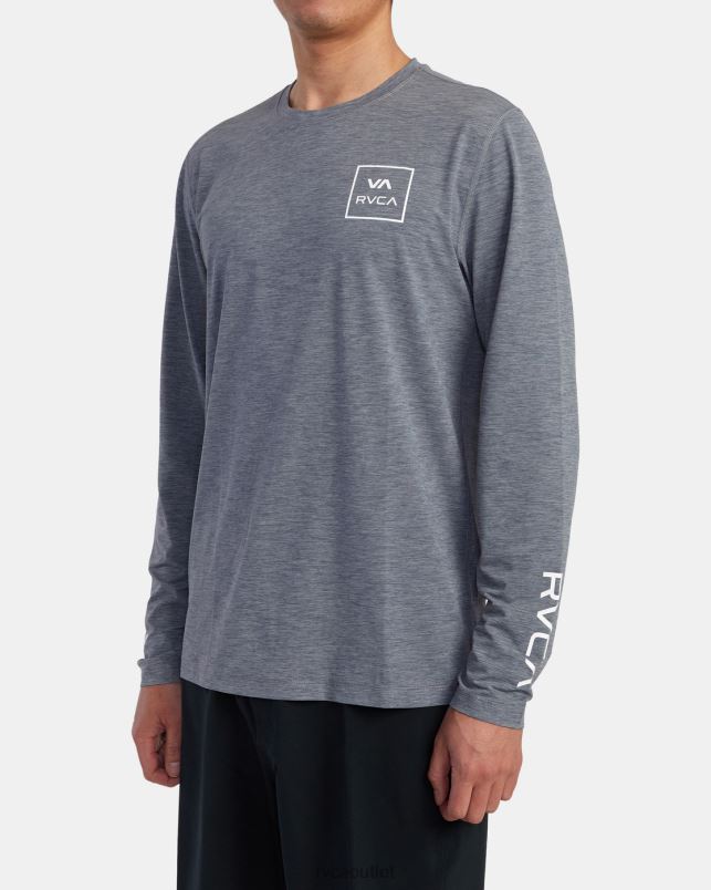 Clothing V84B620 heather grey RVCA Unisex Long Sleeve Rashguard