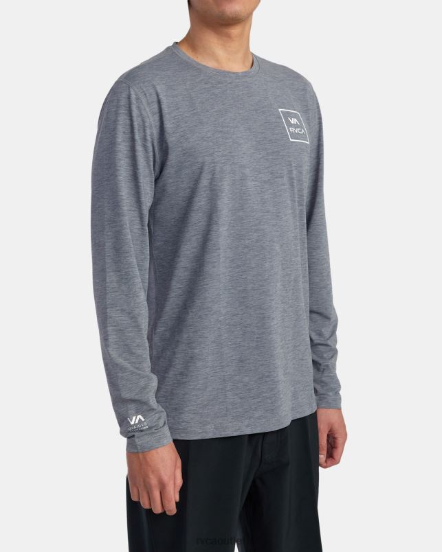 Clothing V84B620 heather grey RVCA Unisex Long Sleeve Rashguard