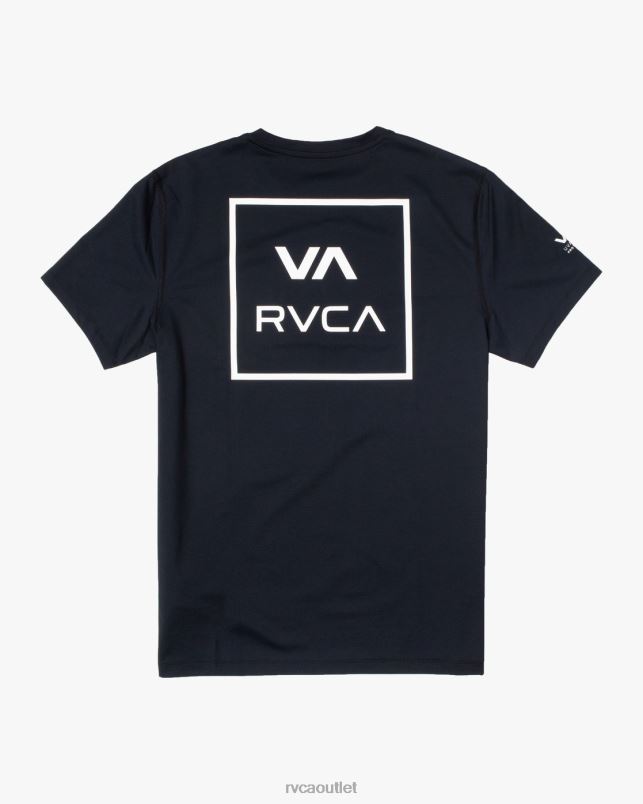 Clothing V84B622 black RVCA Unisex Short Sleeve Rashguard