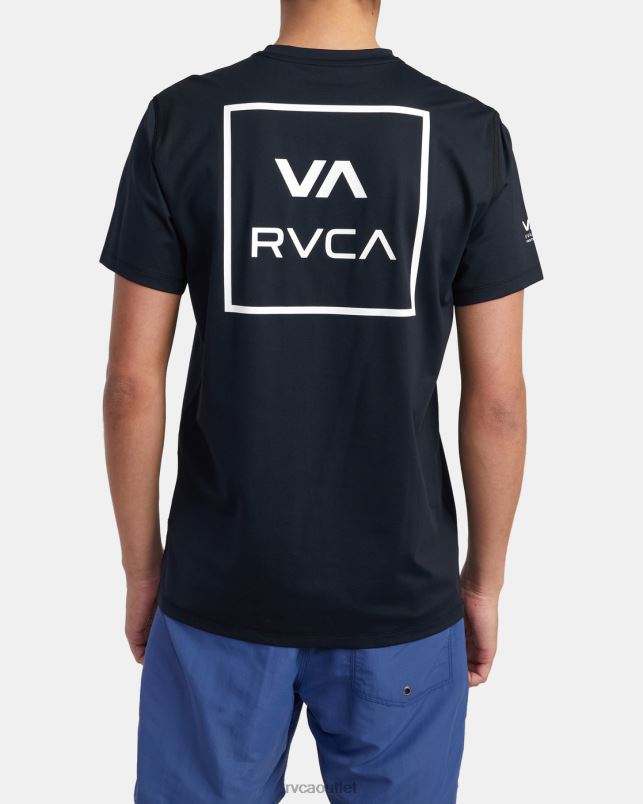 Clothing V84B622 black RVCA Unisex Short Sleeve Rashguard
