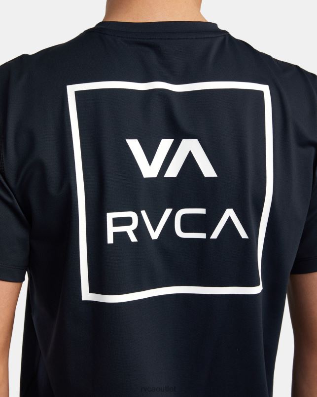 Clothing V84B622 black RVCA Unisex Short Sleeve Rashguard
