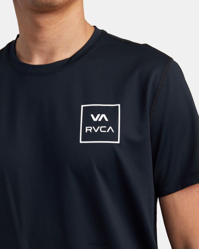 Clothing V84B622 black RVCA Unisex Short Sleeve Rashguard