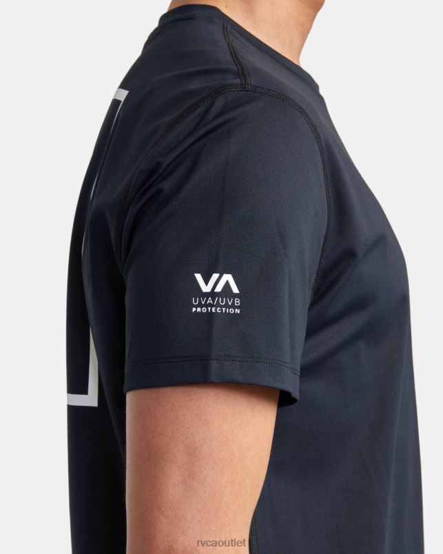 Clothing V84B622 black RVCA Unisex Short Sleeve Rashguard