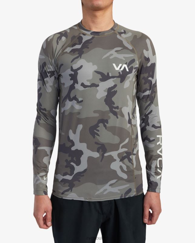 Clothing V84B625 camo RVCA Unisex Long Sleeve Rashguard
