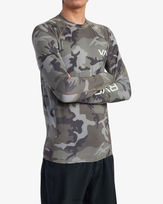 Clothing V84B625 camo RVCA Unisex Long Sleeve Rashguard