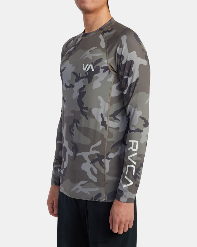 Clothing V84B625 camo RVCA Unisex Long Sleeve Rashguard