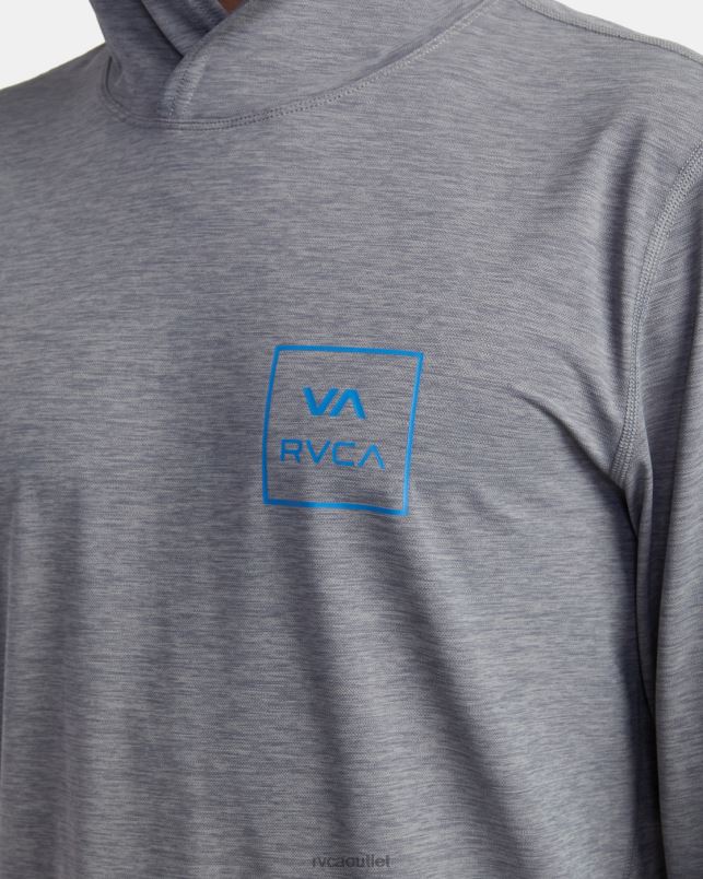 Clothing V84B628 heather grey RVCA Unisex Long Sleeve Rashguard Hoodie