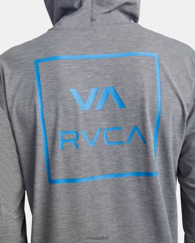 Clothing V84B628 heather grey RVCA Unisex Long Sleeve Rashguard Hoodie