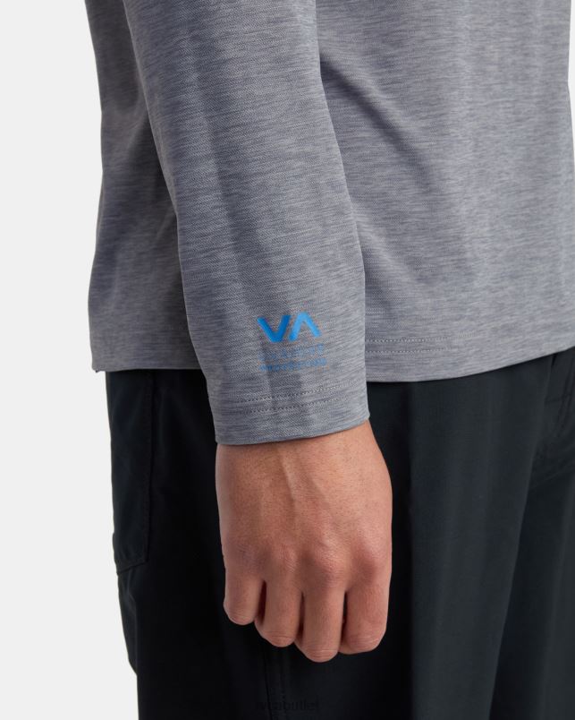 Clothing V84B628 heather grey RVCA Unisex Long Sleeve Rashguard Hoodie