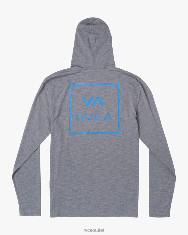 Clothing V84B628 heather grey RVCA Unisex Long Sleeve Rashguard Hoodie
