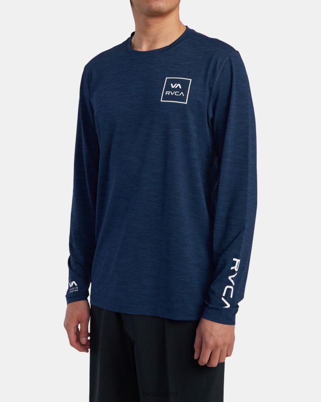 Clothing V84B633 navy heather RVCA Unisex Long Sleeve Rashguard