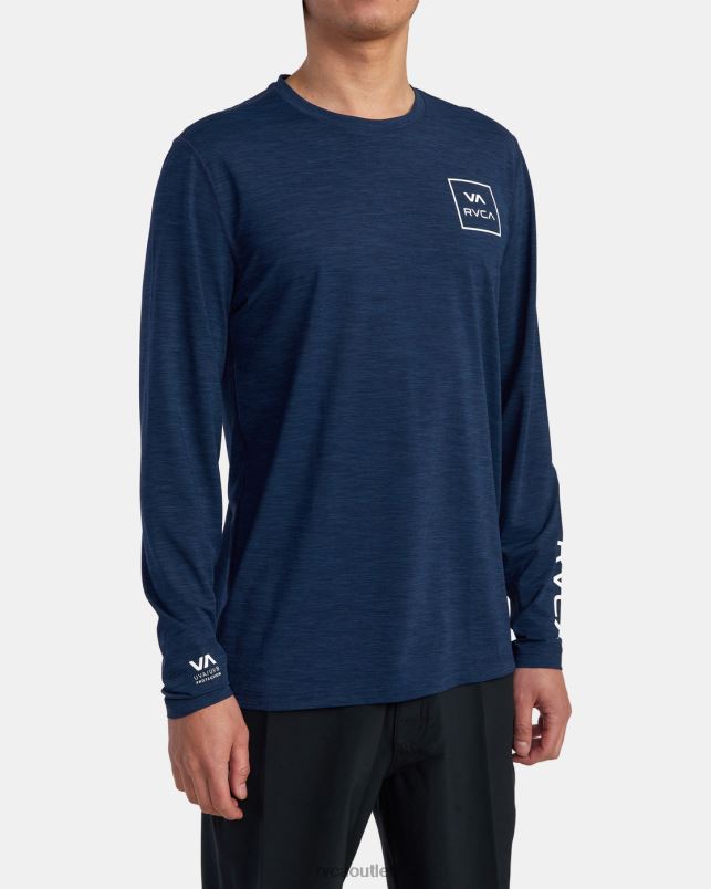 Clothing V84B633 navy heather RVCA Unisex Long Sleeve Rashguard
