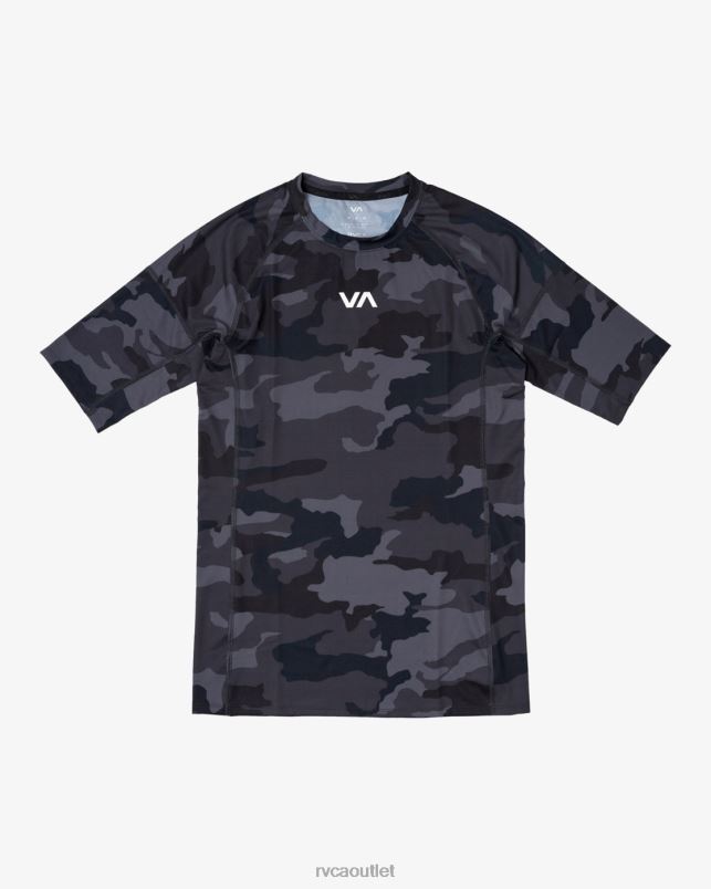 Clothing V84B852 black camo RVCA Unisex VA Sport Short Sleeve Rashguard