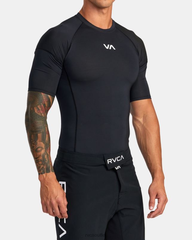 Clothing V84B909 black RVCA Unisex VA Sport Short Sleeve Rashguard