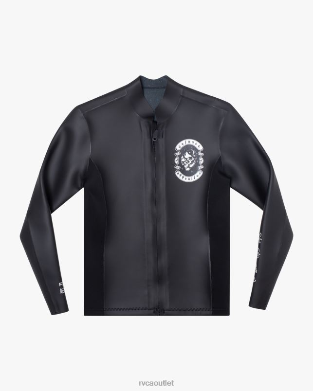 Clothing V84B629 black RVCA Unisex 2mm Benji ANP Front Zip Wetsuit Jacket