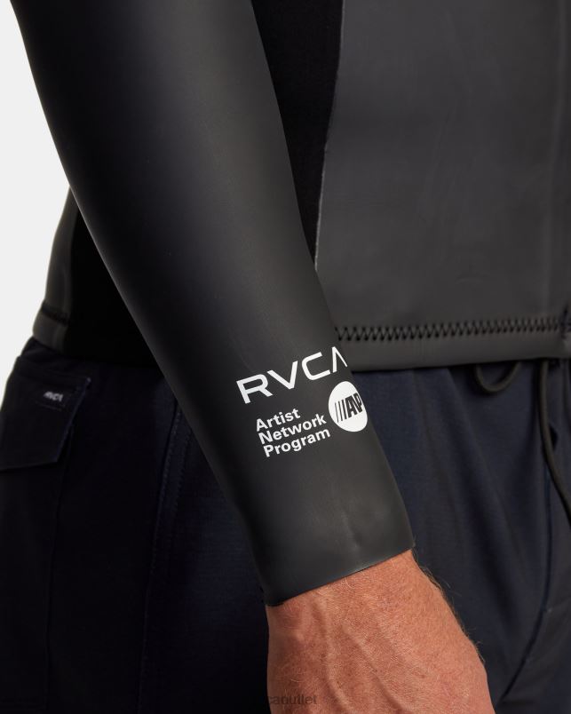 Clothing V84B629 black RVCA Unisex 2mm Benji ANP Front Zip Wetsuit Jacket