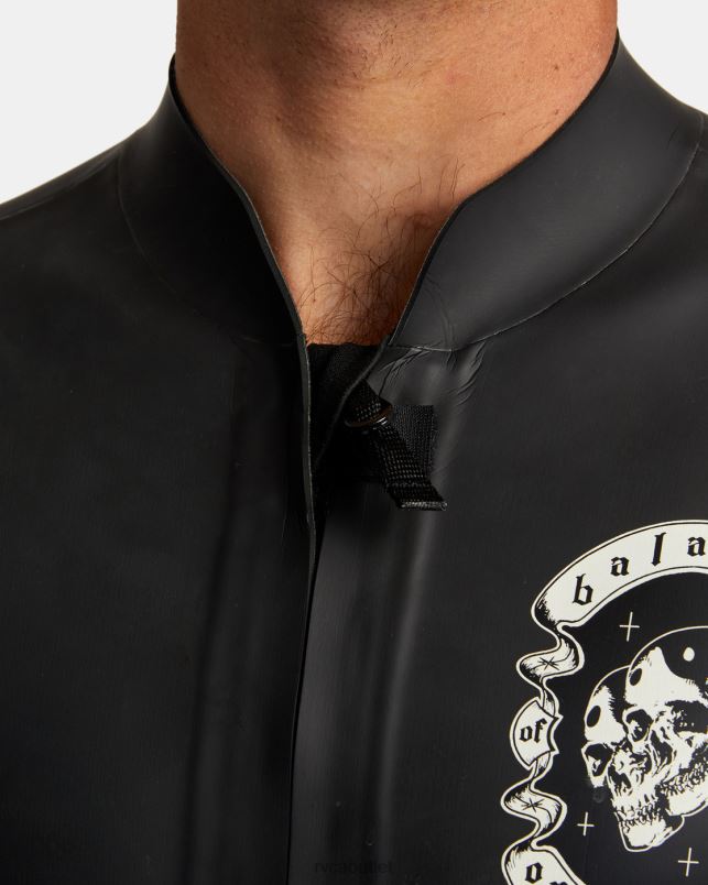 Clothing V84B629 black RVCA Unisex 2mm Benji ANP Front Zip Wetsuit Jacket