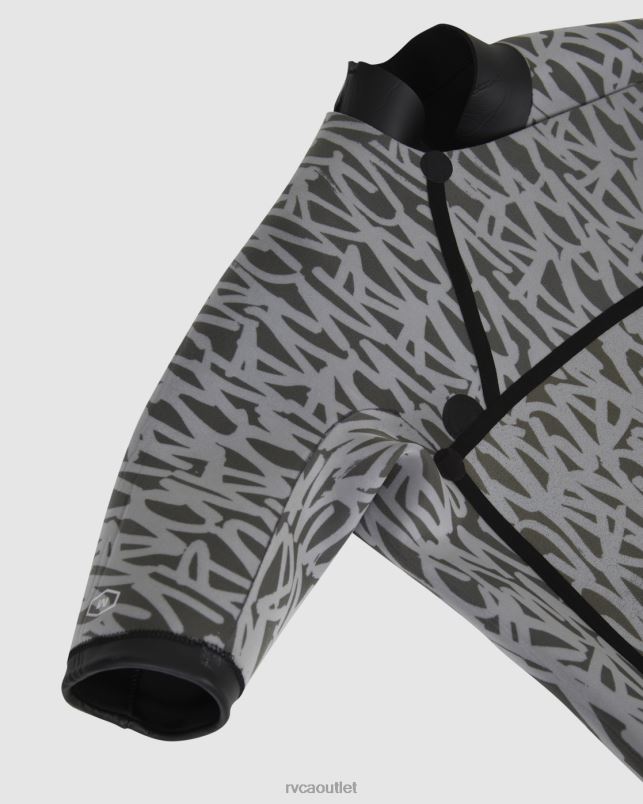 Clothing V84B635 black RVCA Unisex 2/2 Balance Chest Zip Short Sleeve Fullsuit