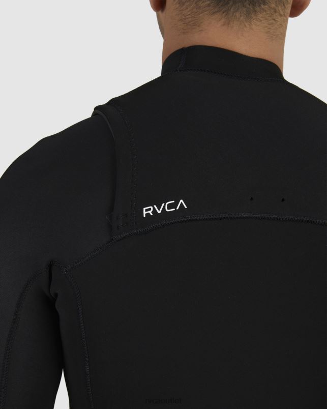 Clothing V84B635 black RVCA Unisex 2/2 Balance Chest Zip Short Sleeve Fullsuit