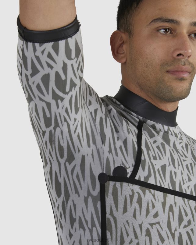 Clothing V84B635 black RVCA Unisex 2/2 Balance Chest Zip Short Sleeve Fullsuit